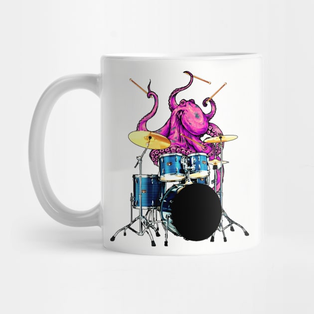 Drummer giant octopus Sticker by chompra